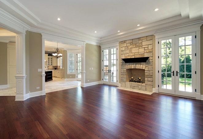 spotless and shiny finished wood floor